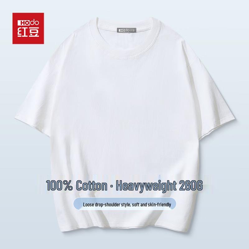 Hodo Men's Heavyweight 100% Cotton Round Neck Short-Sleeve T-Shirt