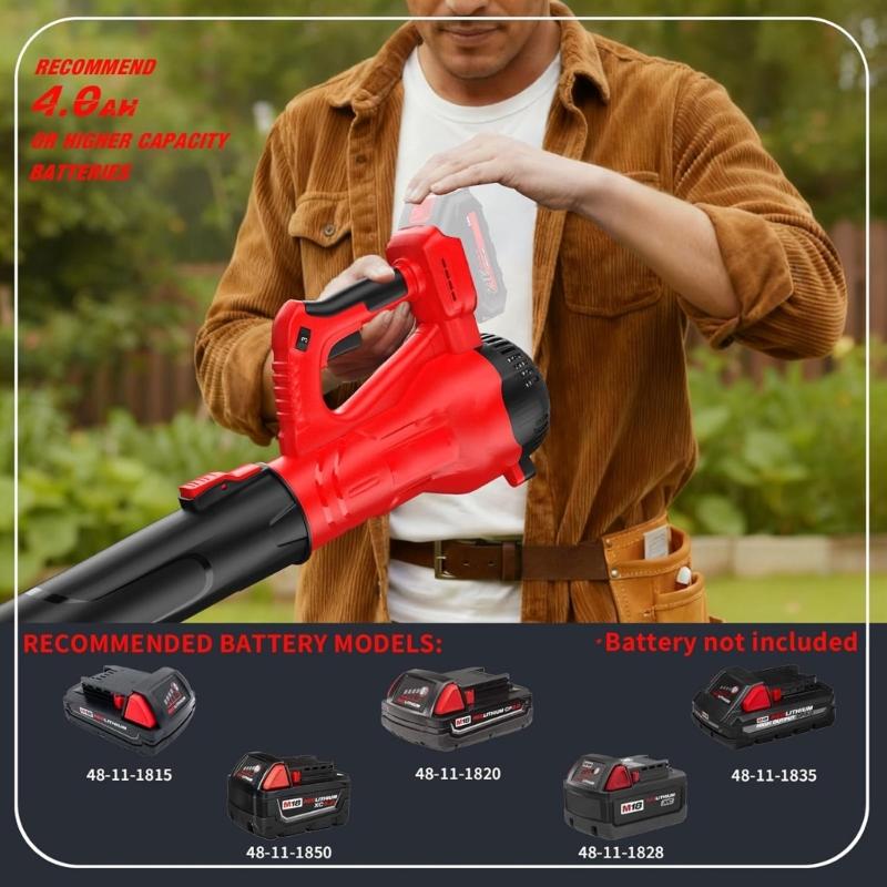 High Speed 30000 RPM Extended Blower Bare Tool with Brushless Motor 500W Power Copper Design Low Noise Performances
