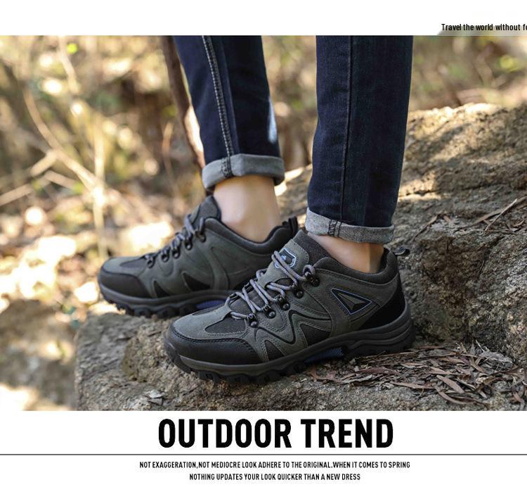 2024 Men's Waterproof Non-slip Hiking Shoes: All-Season Low-Cut Trekking Footwear