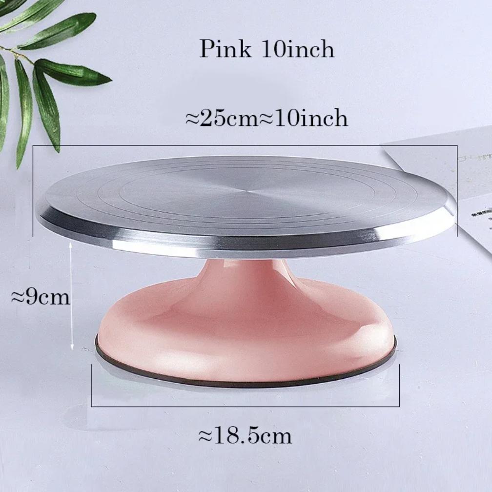 10 INCH Baking Tools Aluminum Alloy Birthday Cake Turntable Plastic Ceramic Turntable Glass Turntable Flower Mounting Table