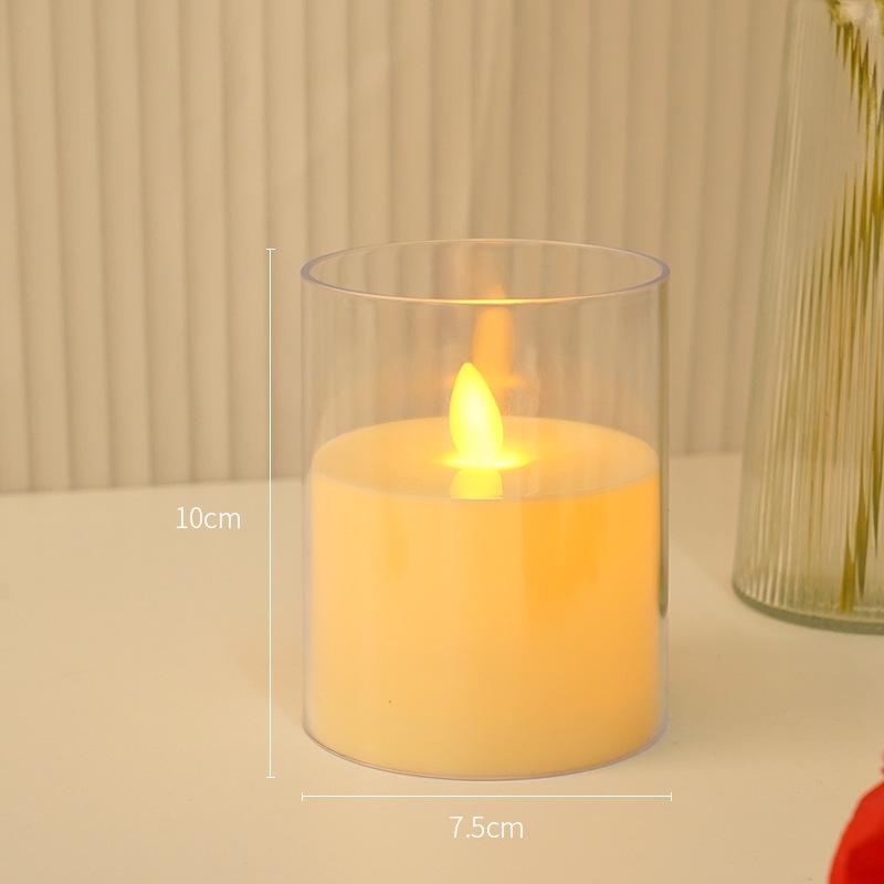 

Светодиодная имитация свечи с акриловым стаканом для рождественской, праздничной, свадебной атмосферы