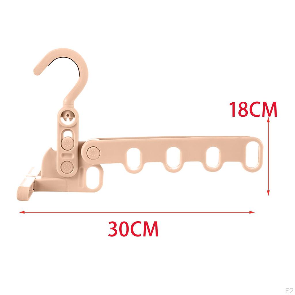 Folding Clothes Hangers Foldable Space Saving with 5 Holes Travel Hanger for Apartment