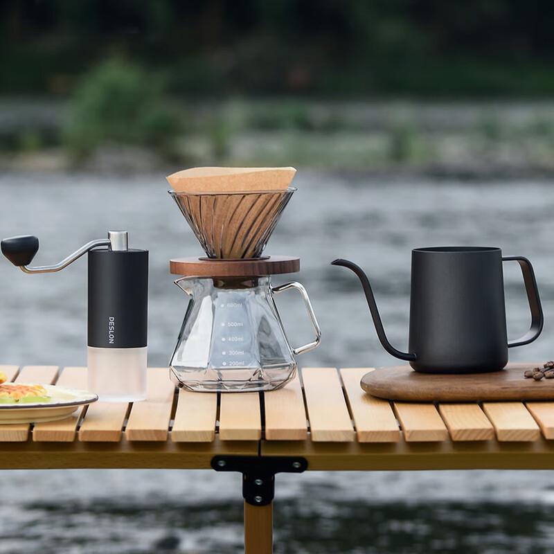 DESLON Hand Pour Coffee Maker and Grinder Set