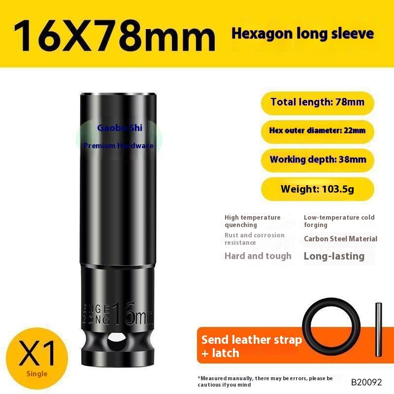 Elektrischer Schraubenschlüssel Verlängerte Sechskantnuss Pneumatische Luftpistole Vertiefte Stecknuss Luftschrauber Autoreparaturwerkzeug