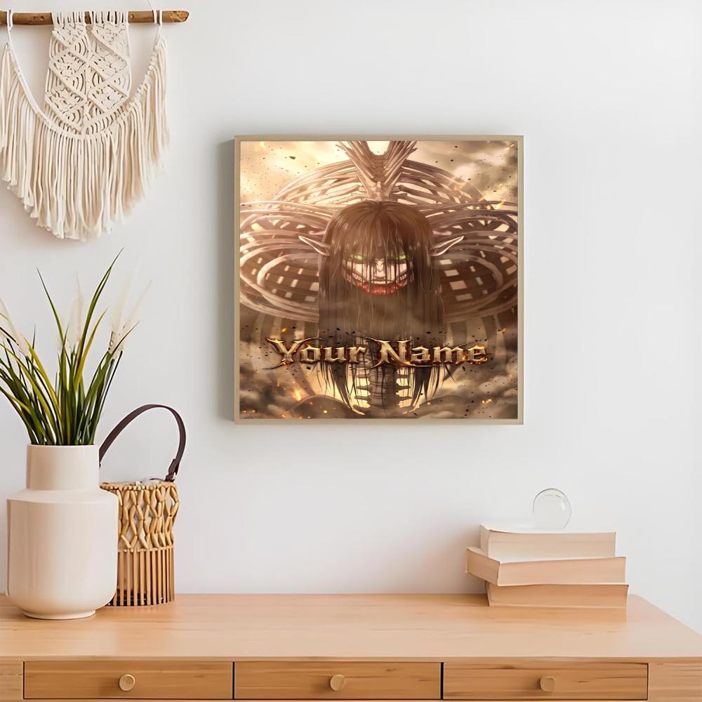 Attack Titan Personalized Text Diamond Painting Round Diamond Mosaic Rhinestones Diamond Embroidery Craft Kit Wall Decor Without Frame