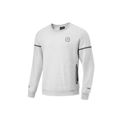 Li Ning Wade Series Buchstabenlogo bedrucktes Rundhals-Sweatshirt Herren Sweatshirt Blume-Grau Chuan-Stein-Grau AWDT921-2