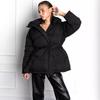 Womens Hooded Cotton Jacket Warm Thick Zip-up Puffer Coat Casual Winter Outwear