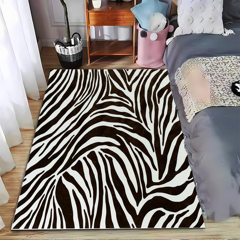 Zebra Stripe Pattern Carpet Non-slip Rug Suitable for Living Room and Bedroom Sofas