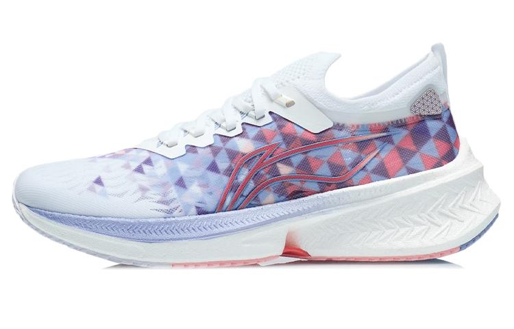 Li Ning Feidian Discovery Дышащие и упругие низкие беговые кроссовки Женские Бело-синие ARMR006-8 35.5