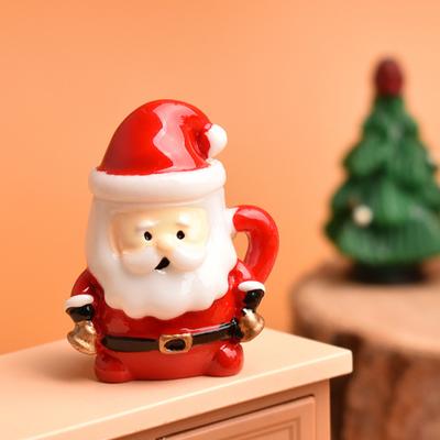 Mini Santa Claus Šálek na čaj Dekorace Miniaturní Vánoční Šálek Scéna Krajina Pryskyřičné Doplňky pro Domeček pro Panenky Vánoční Řemesla a Dárky
