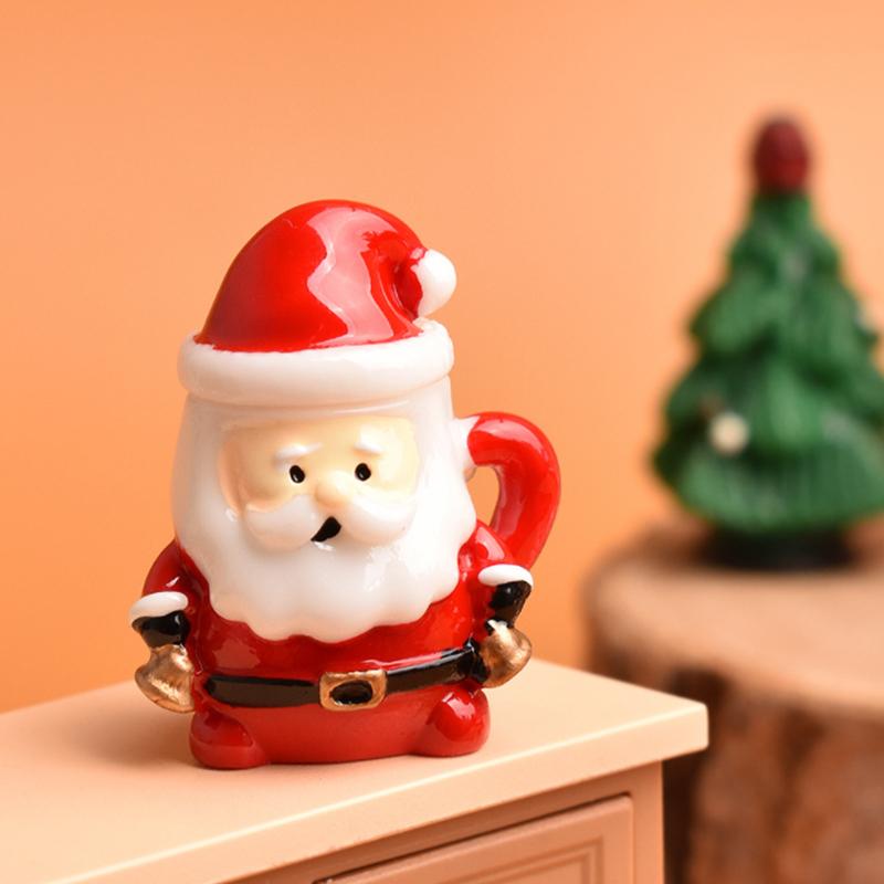 Mini Weihnachtsmann Teetasse Dekoration Miniatur Weihnachtsbecher Szene Landschaft Harz Puppenhaus Zubehör Weihnachts-Bastelarbeiten & Geschenke