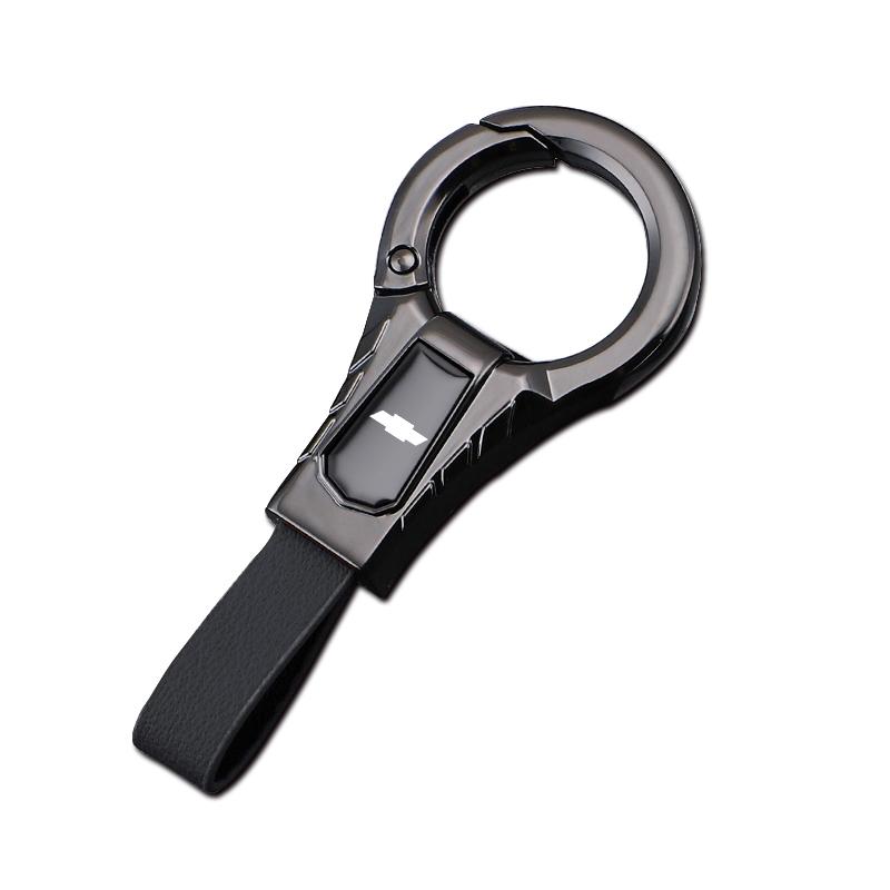 

Car Keychain Holder Leather & Zinc Alloy Keyring Pendant For Chevrolet Cruze Malibu Colorado Suburban Equinox Blazer Trax Camaro чёрный