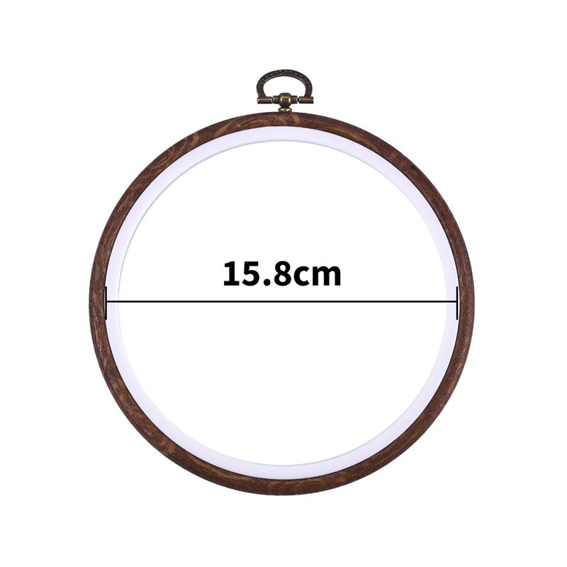 Sewing Tool Round Oval Wooden Color Embroidery Hoops Frame Set Plastic Embroidery Hoop Rings For DIY Cross Stitch Needle Craft