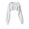 Women's Hoodie Early Autumn New Ins Personality Irregular Ultra Short Long Sleeved Top