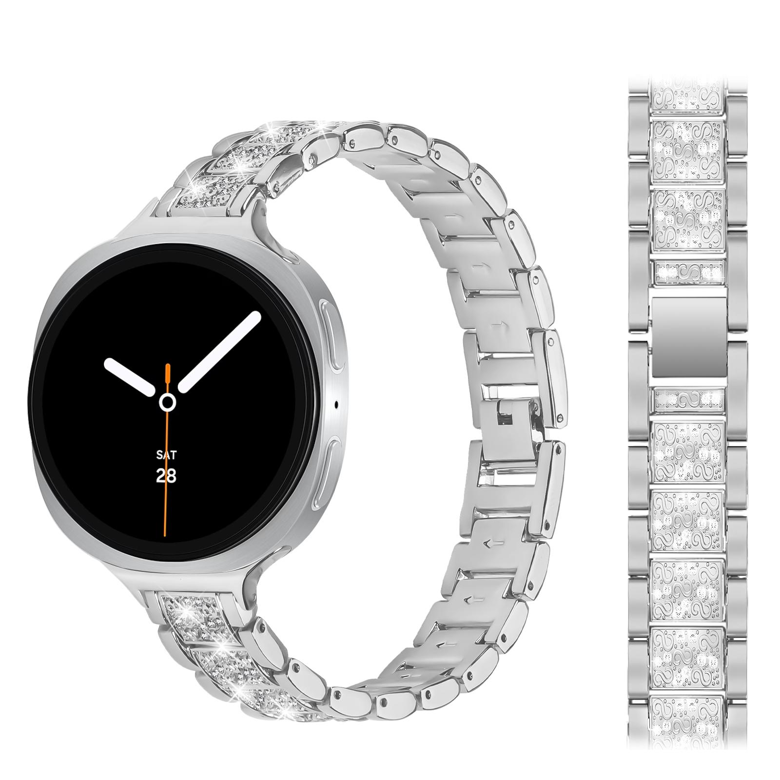 

Алмазный ремешок для Samsung Galaxy watch 8/8 classic 40мм 44мм 46мм Металлический звеньевой браслет из нержавеющей стали ремешок Galaxy watch 8 galaxy8 classic 46mm серебряный