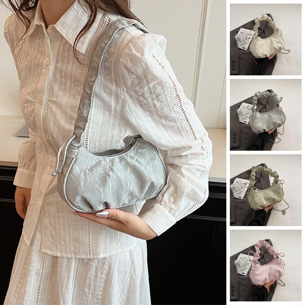 New Design Y2k Shoulder Bag Korean Style Crossbody Handbags Fashion Pleated Underarm Bags Girls