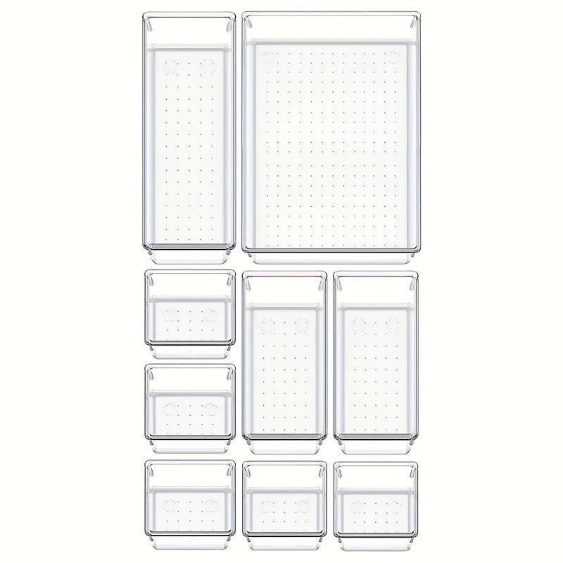 Acrylic Shelf Set with Cosmetic Organizer and Dorm Drawer Divider