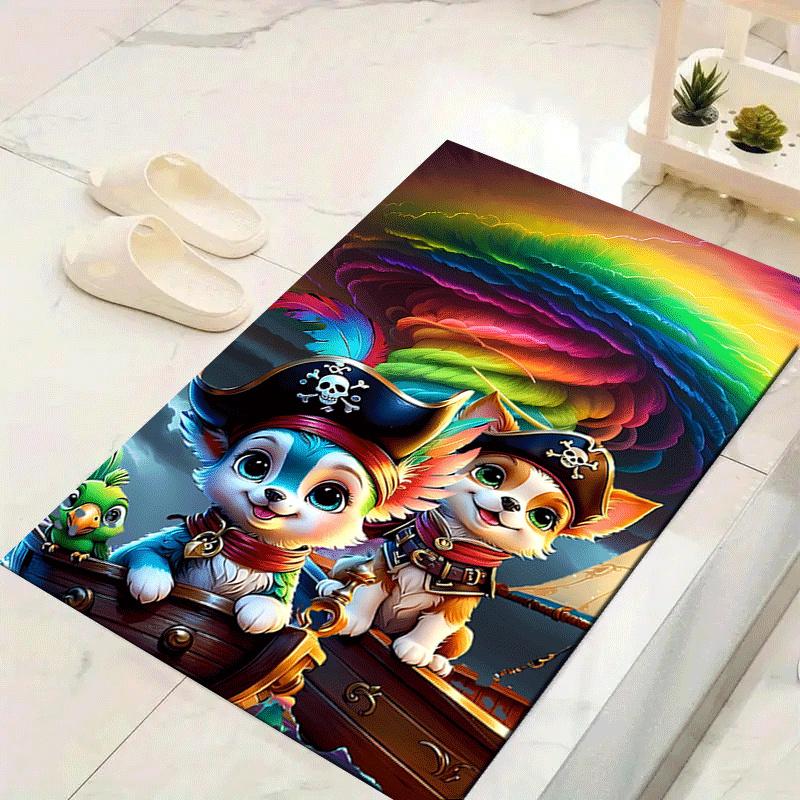 

1pc Pirate Puppy Design Indoor Area Rug - Soft, Anti-Slip, and Durable Gaming Room Decor for Bedroom 60cm by 90cm