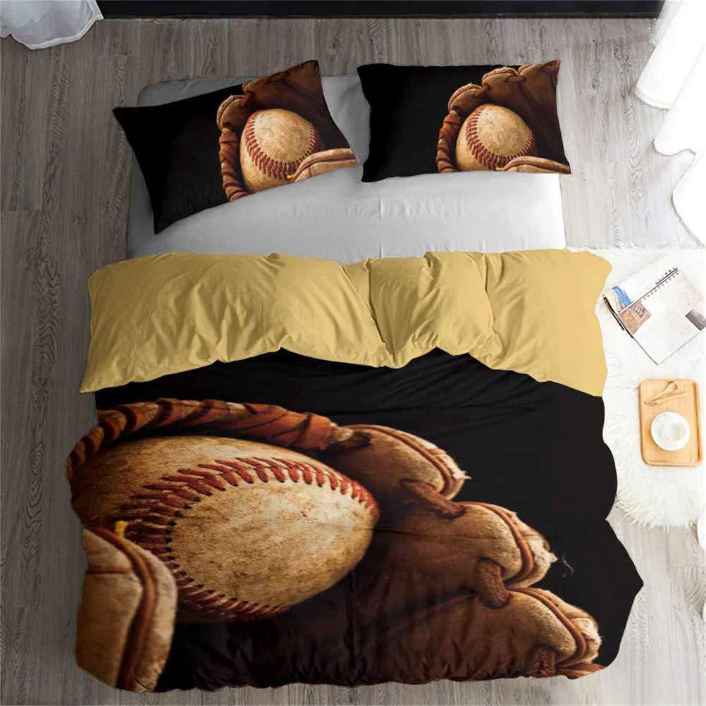 Baseball Three-Piece Quilt Cover Digital Printing Bedding Set Bed Cover