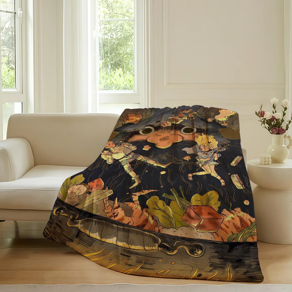 Anime Delicious in Dungeon Blanket For Sofa Office Bed Plane Travel Sleep Read Relax Camping Soft And Warm