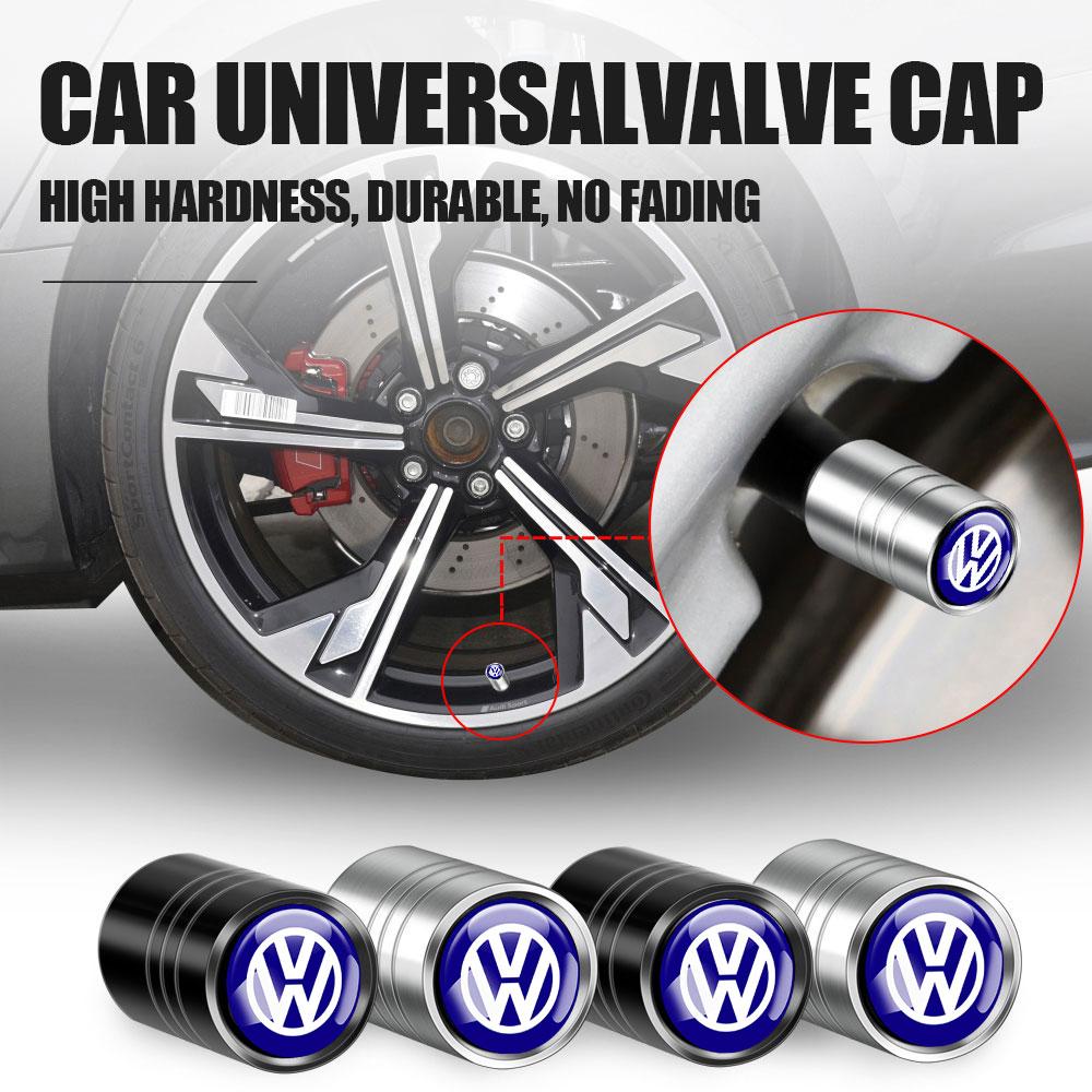 

VW GTI GOLF 2026 Hot For VW VOLKSWAGEN Tire Valve Dust Stem Caps Metal Car Wheel Tyre Air Valve Covers for Volkswagen VW Golf Po Black