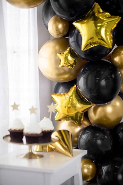 Balony Metaliczne Chrom 14 Cali, 50 Szt., Złoty
