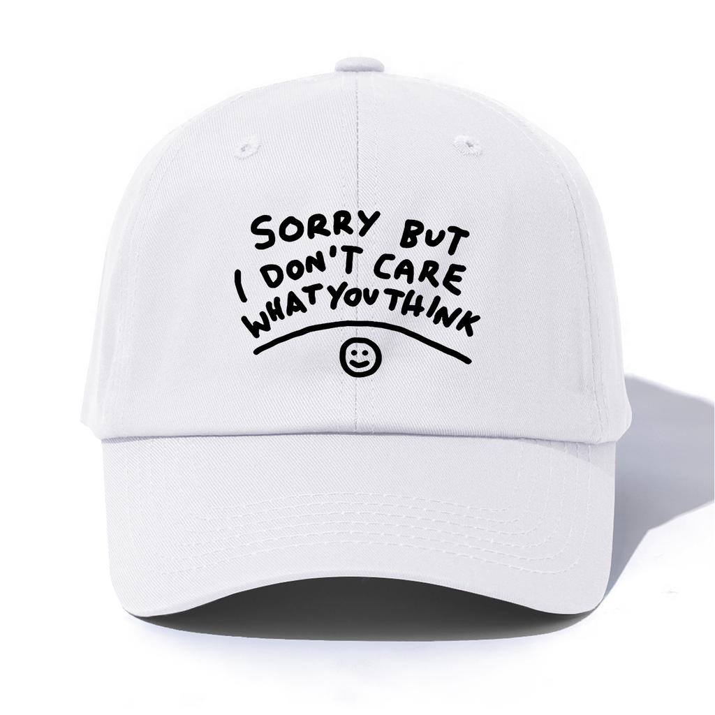 1pc Sorry Print Baseball Cap for Adults, Minimalist Retro Style Casual Soft Adjustable Dad Hat, Perfect As Gift