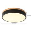 Bymaocar Modern LED Ceiling Light Minimalist Wood Style Flush Mount Three-color Ceiling Light Fit 10-15m² Area 360° Illumination