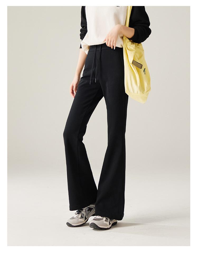 Elastic waistband tied elastic sports flared pants for women in autumn 2025, fashionable and versatile casual pants