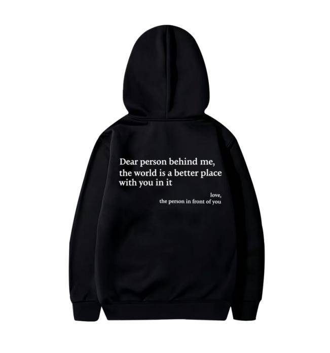 American spring and autumn new hooded sweater men and women the same casual fashion letter hooded sweater S чёрный