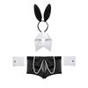 Mens Rabbit Ears See Through Boxer Briefs Underwear Set Halloween Costume