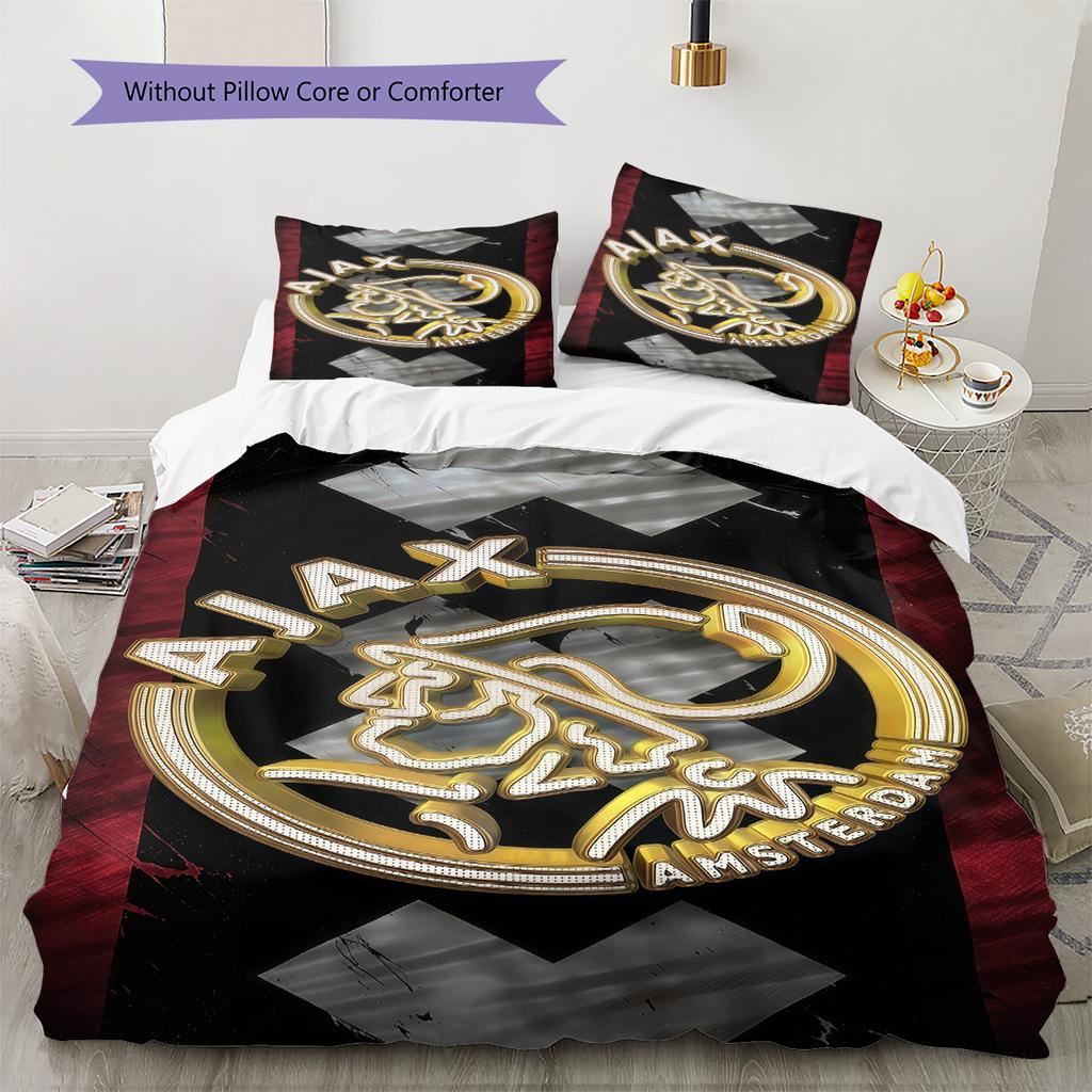 AFC Ajax Amsterdam Bedding Quilt Set Quilt Cover Pillowcase Home Decoration Birthday Gift (1 * Duvet Cover + 2 * Pillowcase, Without Core)