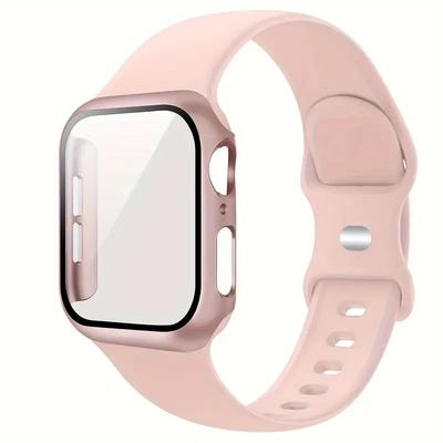 Glas+Gehäuse+Armbänder Für Uhrenarmband 44mm 41mm 45mm 40mm 38mm 42mm Silikonarmband iWatch Serie 9 8 4 5 6 SE 7 Band