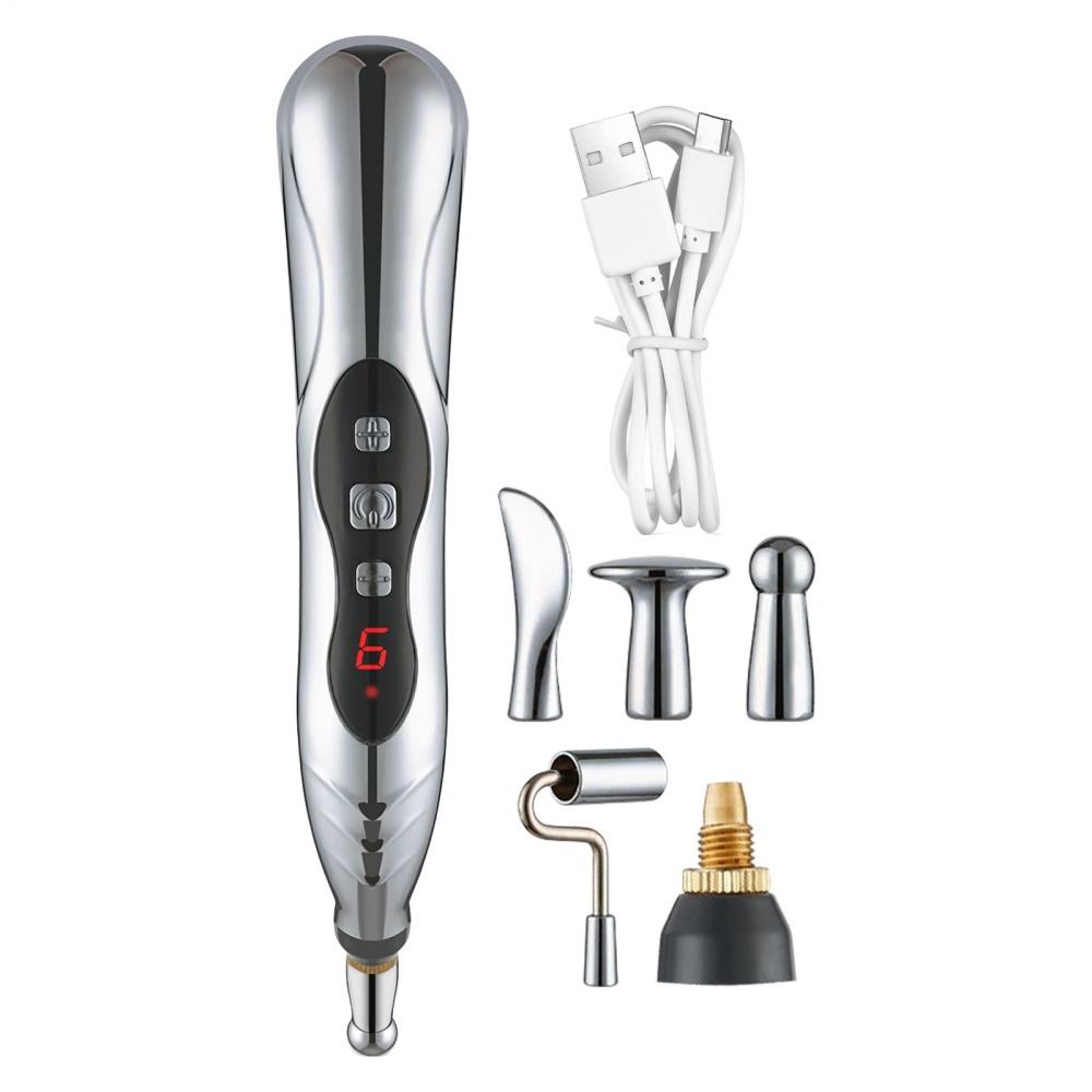 

1× Rechargeable Acupuncture Pen Meridian Massage Head Energy Pain Therapy Relief