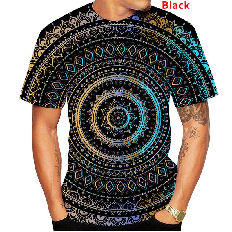 New Harajuku 3D Print Persia And India Paisley Pattern T Shirt For Men Hinduism Spiritual