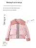 YJ6838 Women's Winter Down Jacket: Versatile Spliced Denim Lapel with Particle Fleece and 90% White Duck Down