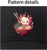 Cute Axolotl Ramen Bowl Graphic Baseball Cap Unisex Adjustable Polyester Outdoor Casual Cap