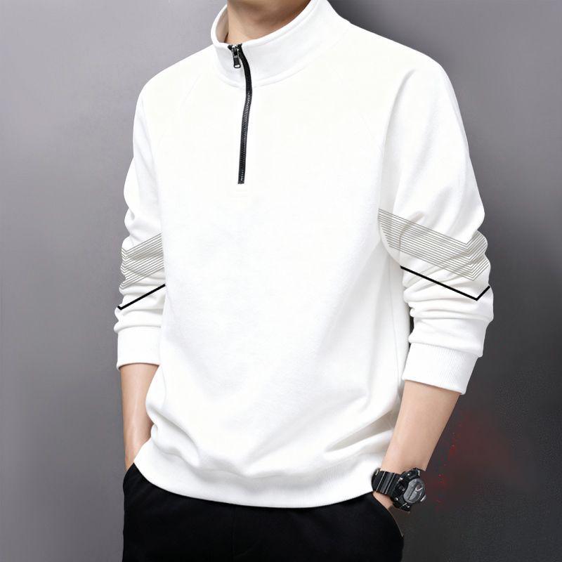 Höst Vinter Ståkrage Halv dragkedja Lös passform Vardaglig Pullover Huvtröja