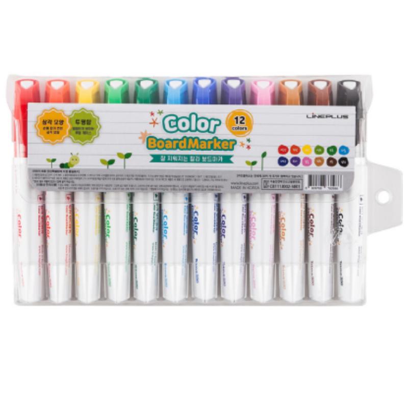 Lineplus Color Whiteboard Marker 12-Color Set made in KOREA Whiteboard Marker 12-Color Set