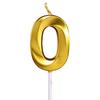 Gold Color Birthday Cake Candle Smokeless Not Toxic Wax Decorative Number Digits 0 to 9 For Celebration