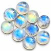 Pietra Preziosa Cabochon Rotonda di Pietra di Luna Arcobaleno Naturale – Pietra Sfusa con Riflessi Blu per la Realizzazione di Gioielli