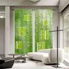2pcs Green Plaid Sheer Curtains - Multi-functional Polyester Fiber Rod Pocket Design, Suitable for Living Room, Bedroom, and Game Room Decor