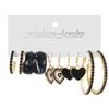 Alloy Ear Ring Square Geometric Shape Earrings Set - 6-piece Vintage Pearl Packaged Earrings Jewelry Set