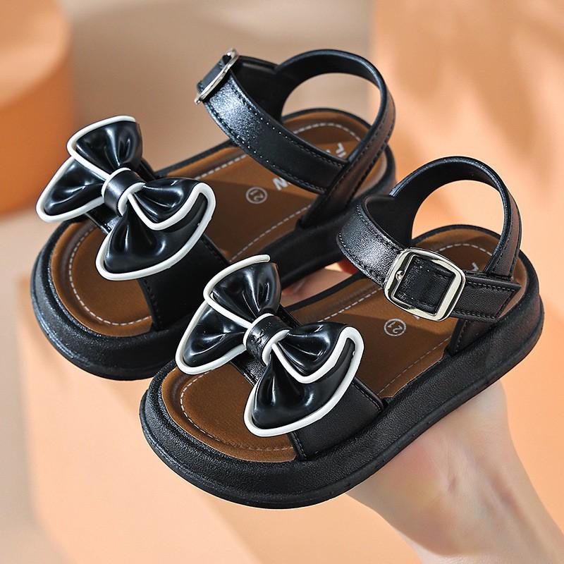 Girls' Sandals Bowknot Versatile Outdoor Soft-soled Beach Sandals