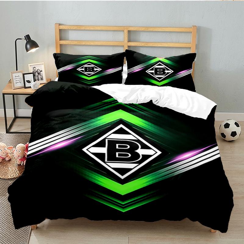 3PCS Monchengladbach Emblem Bedding set,Ideal For1pc Duvet Cover And 2pcs Pillowcases Perfect for Christmas gift,Ideal for Bedroom, Dormitory