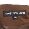 FOXEY NEW YORK made in Japan Mini length Pleated skirt 38 Brown Back zip Women Used