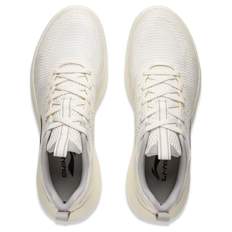 Li-Ning Lightweight Soft Rebound Casual Running Shoes Men Sneakers Off-White ARSV033-4