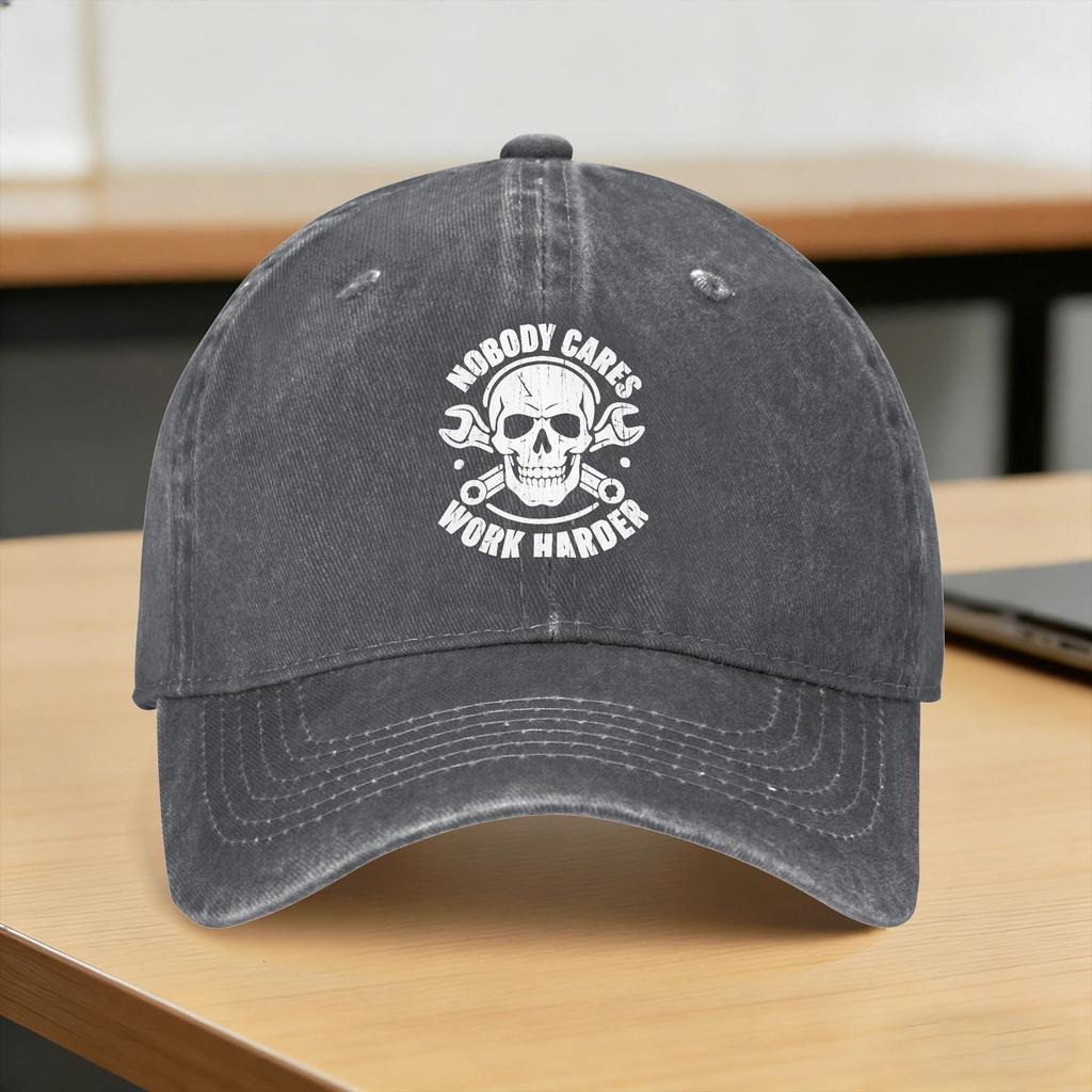 Summer Nobody Cares Work Harder Baseball Cap Sun Sun Visor Design Washed Trucker Hat Unisex Men Y2K Funny Sports Snapback Cap