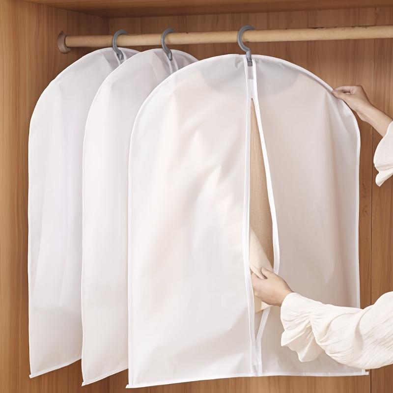5/10pcs Garment Dust Covers Set with Zipper Hanging Clothes Storage Bags Washable Protectors For MoistureProof Closet Organizer