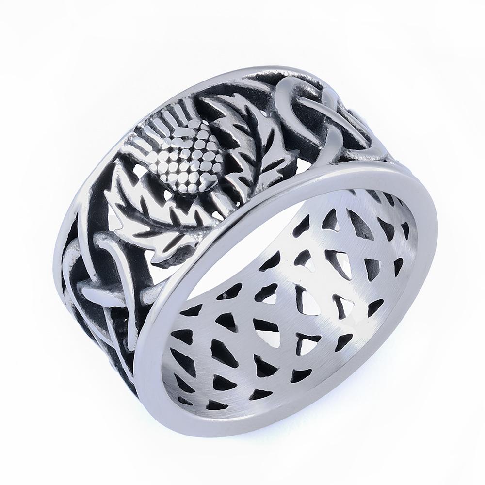 

Jewelry, Ethnic Style Multi-Specification Ring, Pineapple Leaf Shape Stainless Steel Ring 7